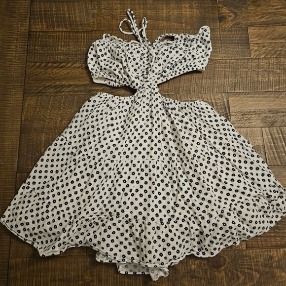 NanaMacs Black and White Polka Dot Mini Dress - Picture 5 of 6